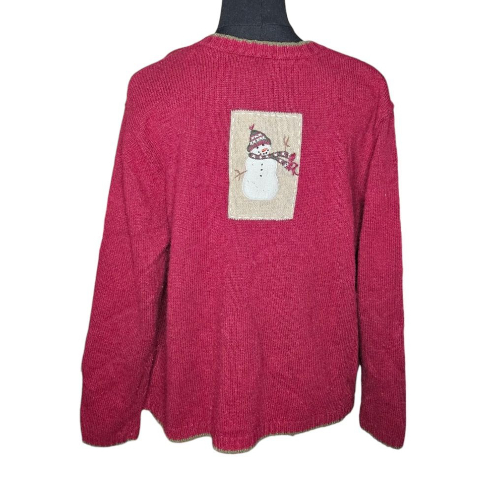 Vintage Croft & Barrow Medium Zip Up Rami Ugly Christmas Cardigan Sweater - Picture 3 of 6